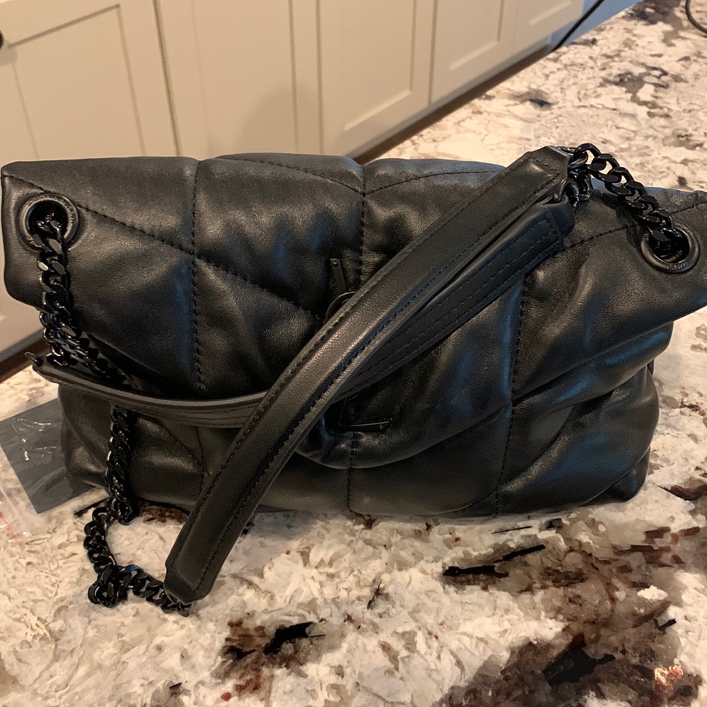 Puffer lou bag (small) black on black